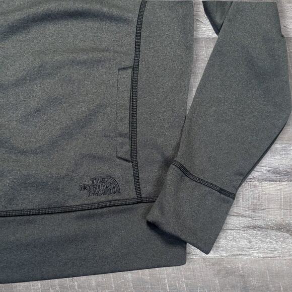 The North Face Funnel Neck Grey Sweatshirt Womens L Hooded Neon Green Stitching - Picture 4 of 8